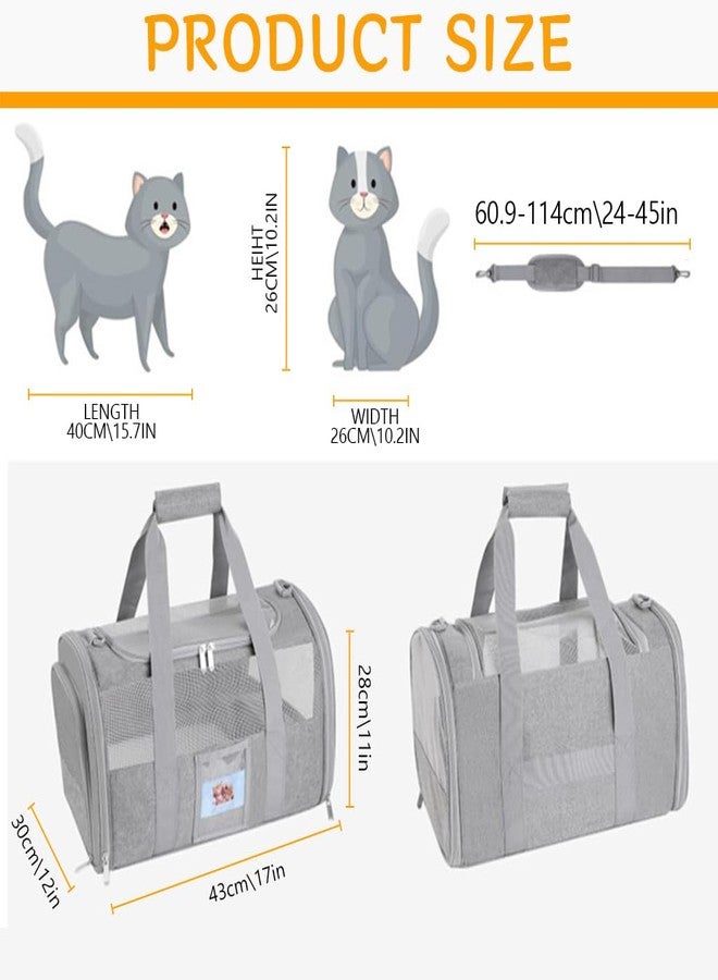Qpets® Cat Carrier Bag, Breathable Cat Bag Mesh Pet Carrier, Multifunctional Folding Pet Carrier with Food Box & Handle & Shoulder Strap (43X30X28cm) - Image 2